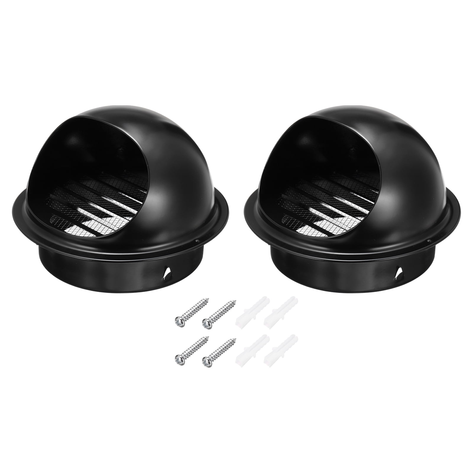 Uxcell Vent Round Cover, Exterior Wall Air Vent Louvered Soffit Vent Exhaust Outlet Hood for HVAC 7 Inch Black