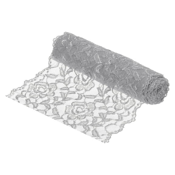 Uxcell 7 Inch Wide 5 Yard Lace Ribbon Floral Pattern Gray Lace Trim Ribbon for Sewing Making, and DIY Crafts