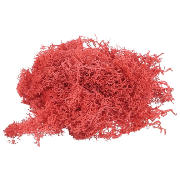 Uxcell 7 OZ Moss Preserved Moss Artificial Moss for Craft Floral Project Table Decor Bright Red