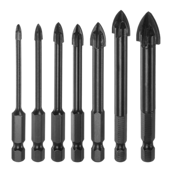 Uxcell 7 Packs 3mm 4mm 5mm 6mm 8mm 10mm 12mm Tile Glass Concrete Masonry Drill Bit Set
