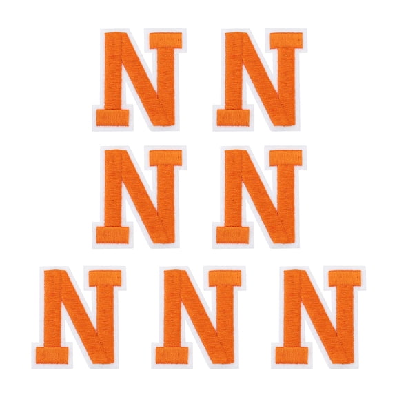 Uxcell 7 Pcs Iron-on Letter Patches, 2.4 Inch Iron-on Letter-N for Clothing Alphabet Embroidery Applique Patches for Clothes Hats Jeans Jacket Backpacks DIY Accessories, Orange