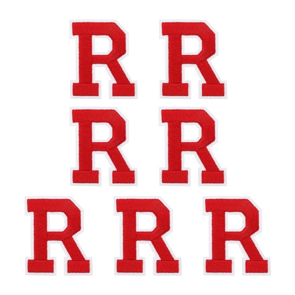 Uxcell 7 Pcs Iron-on Letter Patches, 2.4 Inch Iron-on Letter-R for Clothing Alphabet Embroidery Applique Patches for Clothes Hats Jeans Jacket Backpacks DIY Accessories, Red