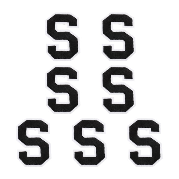 Uxcell 7 Pcs Iron-on Letter Patches, 2.4 Inch Iron-on Letter-S for Clothing Alphabet Embroidery Applique Patches for Clothes Hats Jeans Jacket Backpacks DIY Accessories, Black