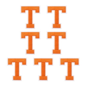 Uxcell 7 Pcs Iron-on Letter Patches, 2.4 Inch Iron-on Letter-T for Clothing Alphabet Embroidery Applique Patches for Clothes Hats Jeans Jacket Backpacks DIY Accessories, Orange