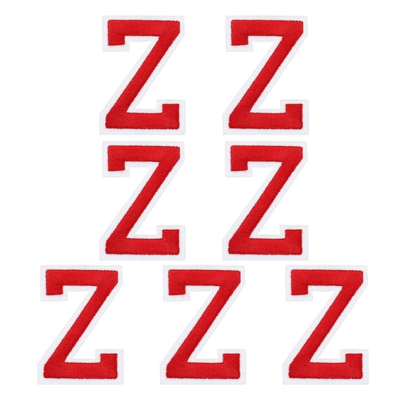 Uxcell 7 Pcs Iron-on Letter Patches, 2.4 Inch Iron-on Letter-Z for Clothing Alphabet Embroidery Applique Patches for Clothes Hats Jeans Jacket Backpacks DIY Accessories, Red