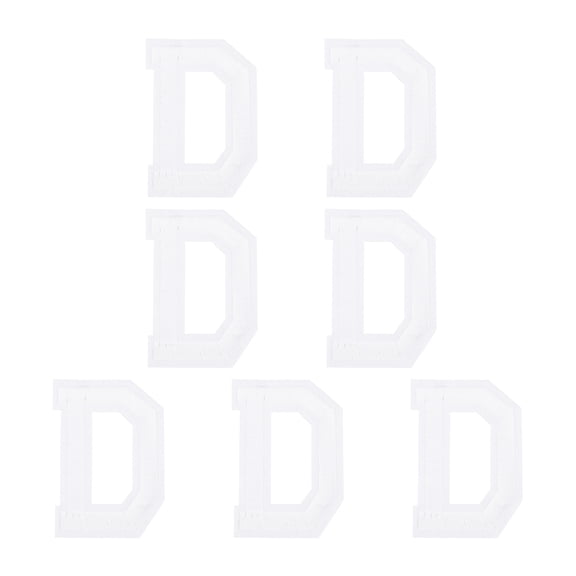 Uxcell 7 Pcs Iron-on Letter Patches, 3 Inch Iron-on Letter-D for Clothing Alphabet Embroidery Applique Patches for Clothes Hats Jeans Jacket Backpacks DIY Accessories, White