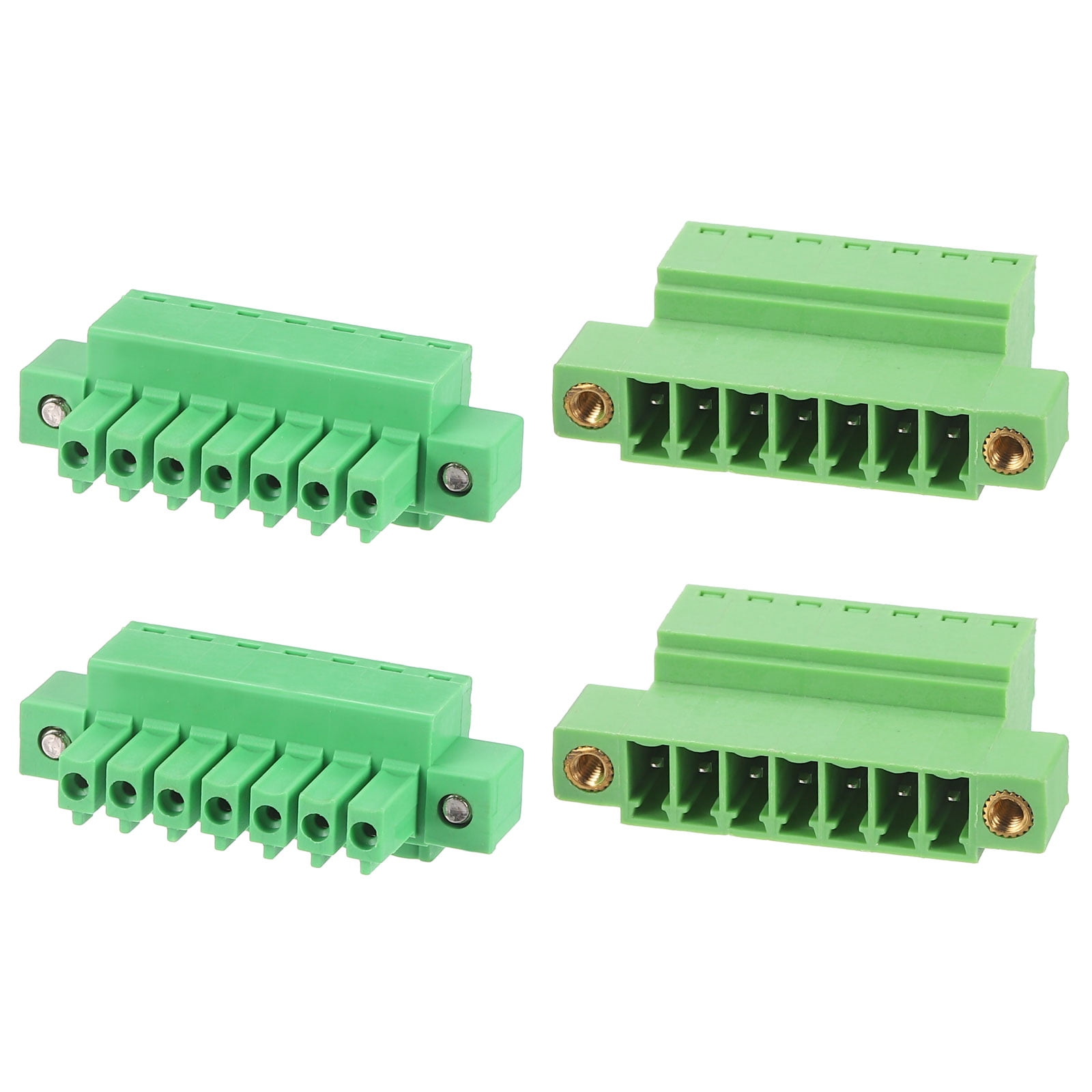 Uxcell 7 Pin 3.5mm Pitch 300V 8A PCB Mount Screw Terminal Block ...