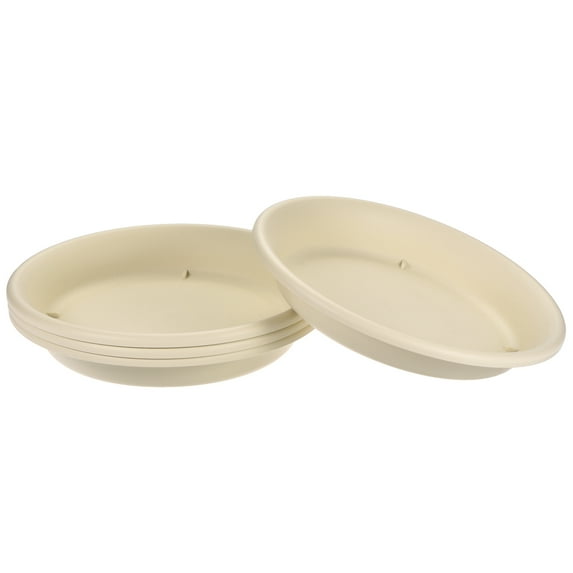 Uxcell 7" Plastic Round Plant Pot Saucers Flower Drip Trays, 4 Count Beige