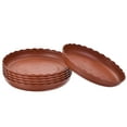 thumbnail image 1 of Uxcell 7" Plastic Wave Round Plant Pot Saucer Flower Drip Tray, Red 6 Pack, 1 of 5