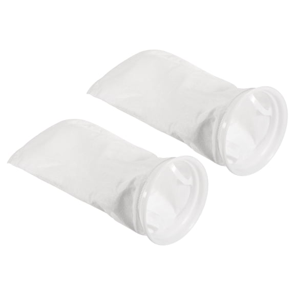 Uxcell 7'' Ring Filter Socks 200 Micron Pool Skimmer Basket, White 2 Pack