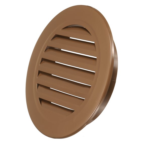 Uxcell 7" Round Air Vent, Louver Grille Cover Aluminum Alloy Soffit Vent HVAC Ventilation for Ceiling Wall Roofing Bathroom Kitchen Garage Duct Shed Garage, Coffee