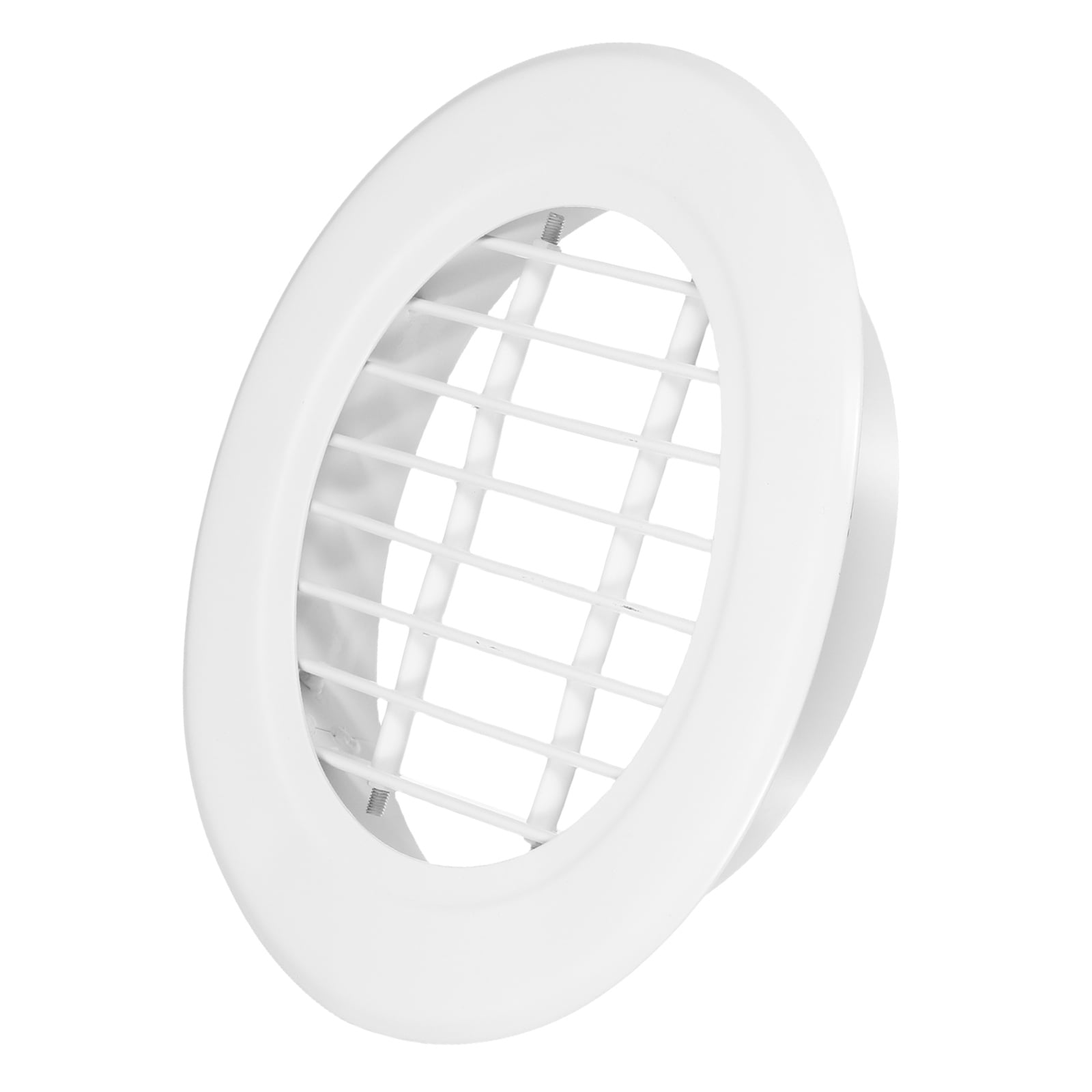 Uxcell 7" Round Air Vent, Single Louver Grille Cover Aluminum Alloy Soffit Vent HVAC Ventilation for Ceiling Wall Roofing Bathroom Kitchen Garage Duct Shed Garage, White