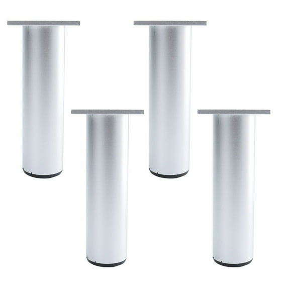 Uxcell 7 '' Round Furniture Leg Table Feet Replacement Height Adjuster Aluminium Alloy Silver Tone 1pcs