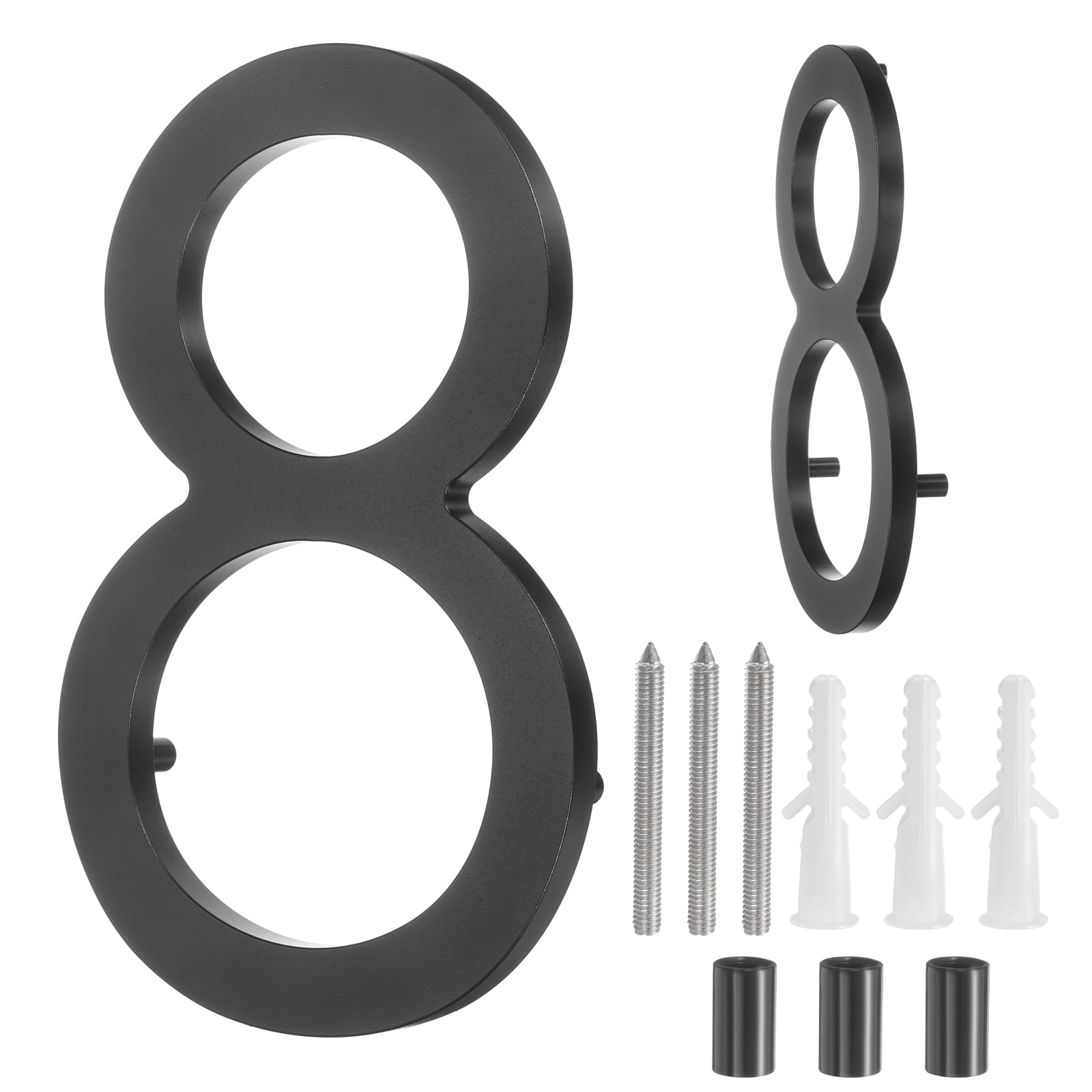 Uxcell 7" Solid Aluminum Floating House Numbers for Outside Address(Number 8, Black)