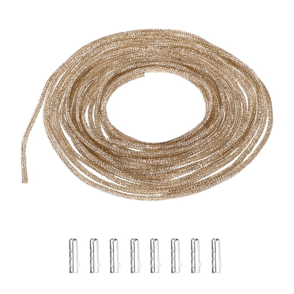 Uxcell 7 Yards Rhinestone Shoe Laces, Bling Hoodie String Glitter Cords with 8 Metal Tips, Crystal Shoelaces Diamond Drawstring Rope for DIY Sneakers Sweatpants, Crystal Yellow