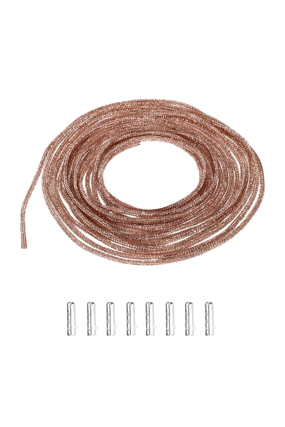 7 Yards Rhinestone Shoe Laces, Bling Hoodie String Glitter Cords with 8 Metal Tips, Crystal Shoelaces Diamond Drawstring Rope for DIY Sneakers Sweatpants, Champagne