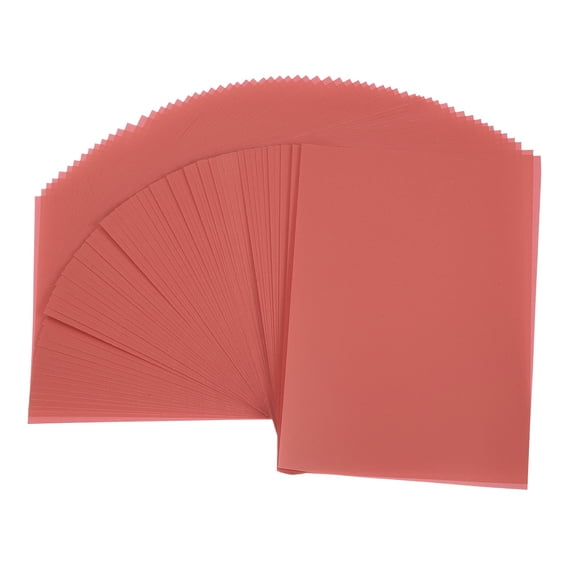 Uxcell 7" x 5" Vellum Paper, 80 Pcs Printable Tracing Paper, Translucent Vellum Sheets Jackets Tracing 100g for Invitations Belly Bands Drawing, Bright Red