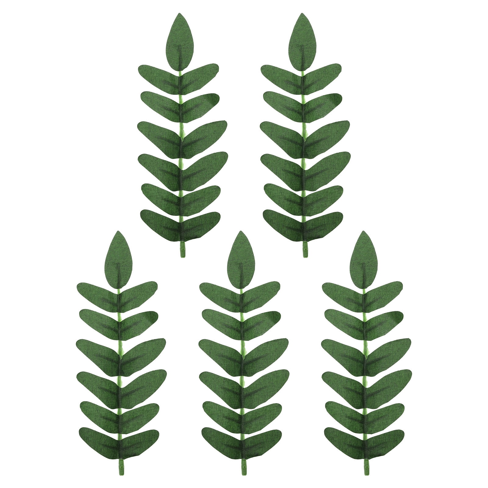 Uxcell 7"x3" Artificial Green Leaves Fake Shrubs Leaves Faux Silk