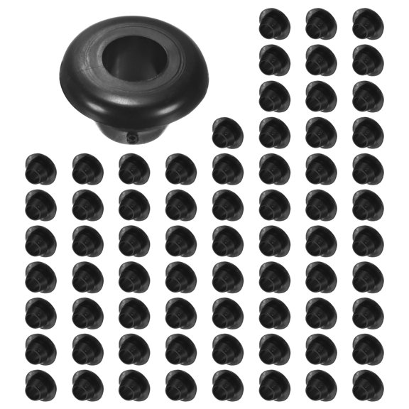 Uxcell 70-Pack Cable Railing Rubber Grommets, 8mm Drill Hole 6mm ID Eyelet Ring Gasket for Wiring, Wire Cable, Automotive [Black]