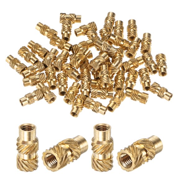 Uxcell 70-Pack Threaded Inserts, M3 x 10mm x 5mm Brass Knurled Insert Nuts Assortment Kit for Plastic/DIY 3D Printing Components