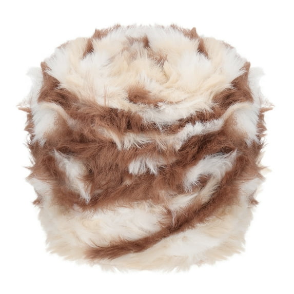 Uxcell Fur Yarn, Soft Plush Fluffy Chunky Polyester Faux Fur Eyelash Yarn for Crocheting Hand Knitting Blanket Hats Crochet Chocolate Color