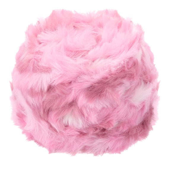 Uxcell Fur Yarn, Soft Plush Fluffy Chunky Polyester Faux Fur Eyelash Yarn for Crocheting Hand Knitting Blanket Hats Crochet Rose Pink
