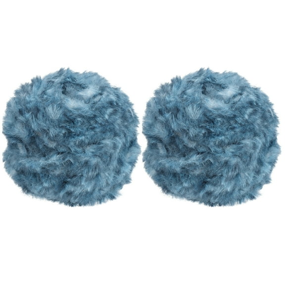 Uxcell Fur Yarn, Soft Plush Fluffy Chunky Polyester Faux Fur Eyelash Yarn for Crocheting Hand Knitting Blanket Hats Crafting Dark Light Blue