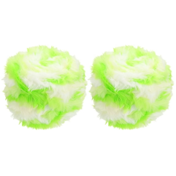 Uxcell Fur Yarn, Soft Plush Fluffy Chunky Polyester Faux Fur Eyelash Yarn for Crocheting Hand Knitting Blanket Hats Crafting Green