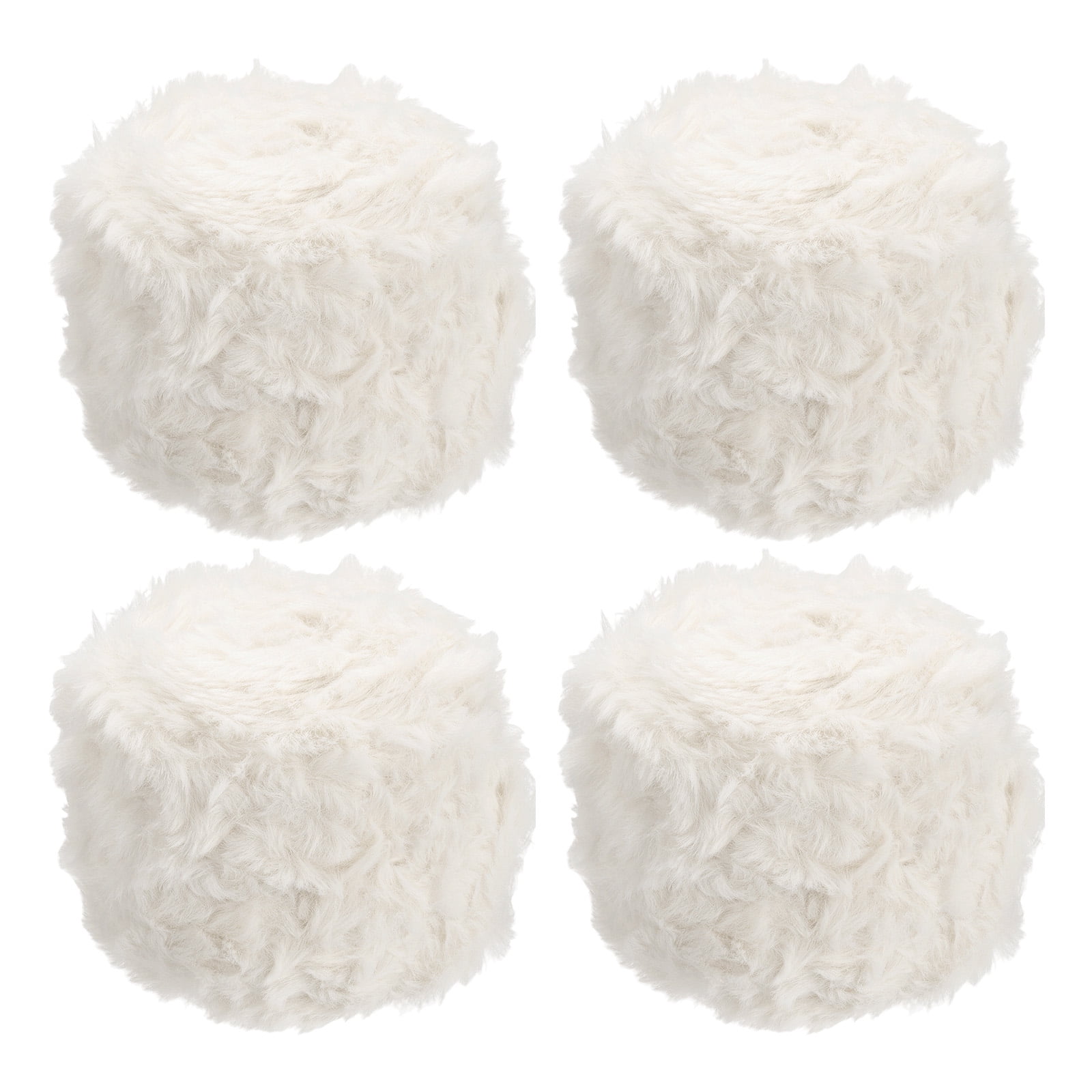 Uxcell Fur Yarn, Soft Plush Fluffy Chunky Polyester Faux Fur Eyelash Yarn for Crocheting Hand Knitting Blanket Hats Crochet Crafting Beige