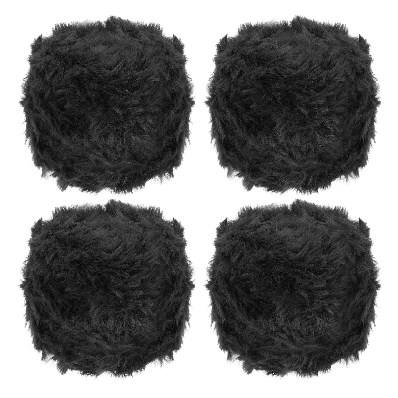 Uxcell Fur Yarn, Soft Plush Fluffy Chunky Polyester Faux Fur Eyelash Yarn for Crocheting Hand Knitting Blanket Hats Crochet Crafting Black