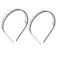 thumbnail image 1 of Uxcell 7077 Hairstyle Metal Black Slim Headband Hair Hoop w Teeth (Pack of 2), 1 of 5