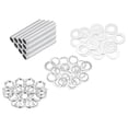 thumbnail image 1 of Uxcell 70Pcs 2" Lamp Pipe Nipples Kit With Hex Nuts Washers, M10 Fine Threaded Hollow Tube Repair Hardware Fasteners Assortment for Assembly Chandelier Ceiling Lamp DIY, Silver, 1 of 6