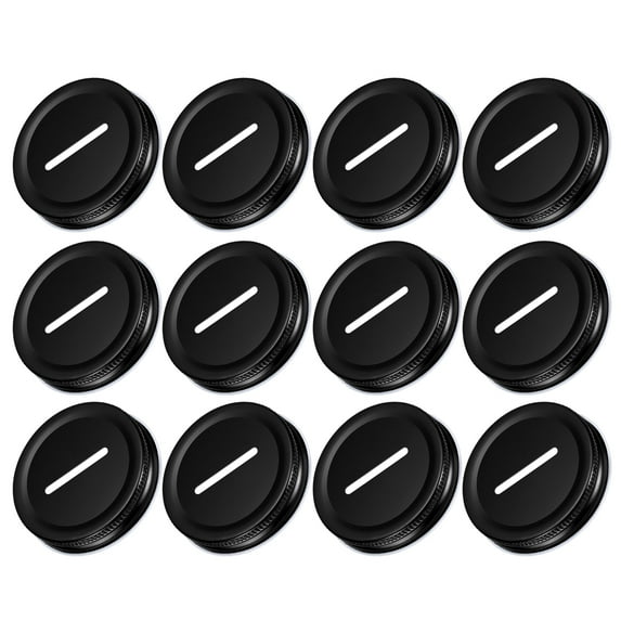 Uxcell 70mm/2.76" Coin Slot Bank Lid Inserts for Mason Jar Canning Cap, Black 30Pack