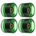 thumbnail image 1 of Uxcell 70mm 78A with Red ABEC-9 Soft Cruiser Wheels Street Wheels Skateboard, Clear Green 4 Pack, 1 of 5