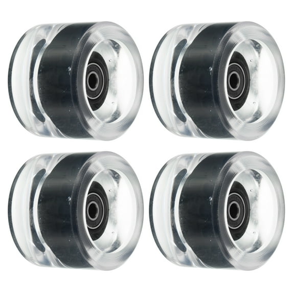 Uxcell 70mm 78A with Black ABEC-9 Soft Cruiser Wheels Street Wheels Skateboard, Clear Black 4 Pack