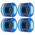 thumbnail image 1 of Uxcell 70mm 78A with Black ABEC-9 Soft Cruiser Wheels Street Wheels Skateboard, Clear Blue 4 Pack, 1 of 5