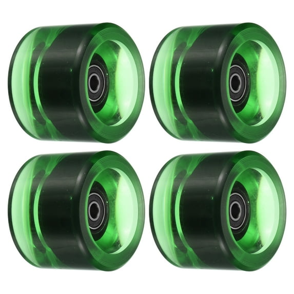 Uxcell 70mm 78A with Black ABEC-9 Soft Cruiser Wheels Street Wheels Skateboard, Clear Green 4 Pack