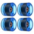thumbnail image 1 of Uxcell 70mm 78A with Red ABEC-9 Soft Cruiser Wheels Street Wheels Skateboard, Clear Blue 4 Pack, 1 of 5