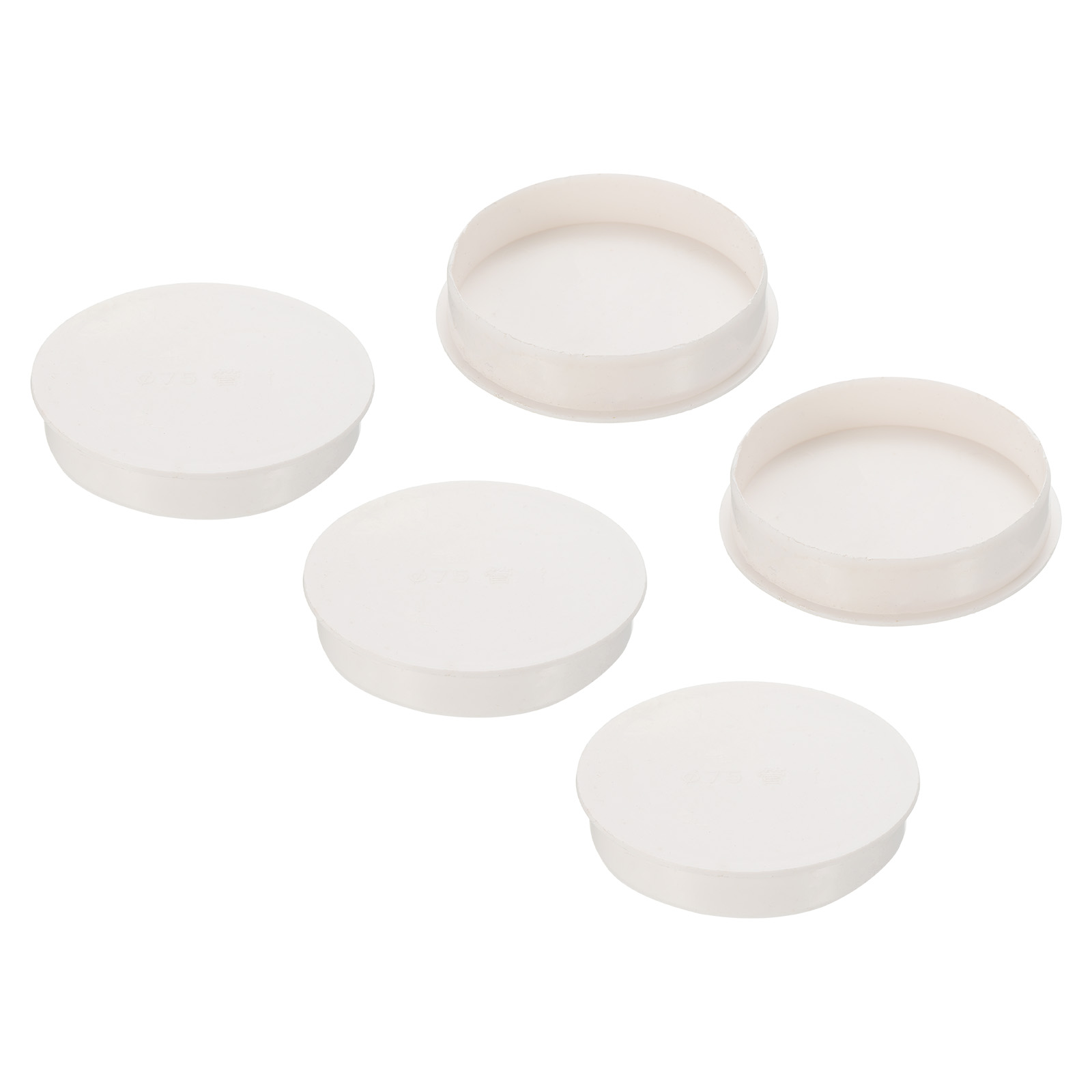 Uxcell 70mm OD Pipe Hole Plugs, 5 Pack PVC Round Tubing Insert Pipe End Cover for Pipeline
