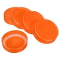 thumbnail image 1 of Uxcell 70mm Regular Mouth Plastic Mason Jar Lids with Silicone Sealing Ring, Orange 1Set/10 Pack, 1 of 5