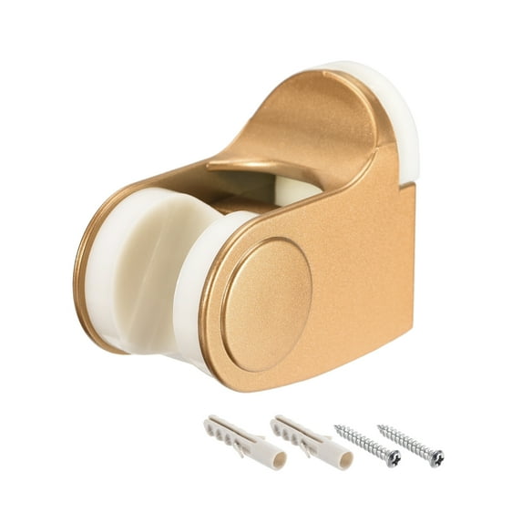Uxcell 70x58x40mm Gold Tone Adjustable ABS Wall Mount Handheld Shower Head Holder