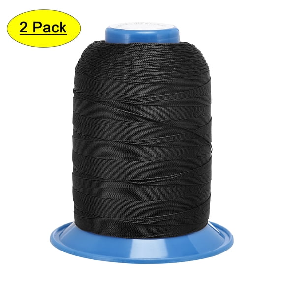Uxcell 710 Yards 420D/0.45mm Extra Strong Bonded Polyester Threads (Dark Black, 2 Pack)