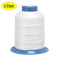 thumbnail image 1 of Uxcell 710 Yards 420D/0.45mm Extra Strong Bonded Polyester Threads (Snow, 2 Pack), 1 of 6