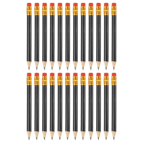 Uxcell 72 Pieces Golf Pencils, 4" Mini Pre Sharpened Pencils #2 HB Short Graphite Pencils Bulk with Eraser, Black