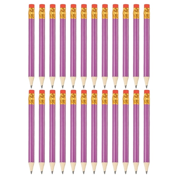 Uxcell 72 Pieces Golf Pencils, 4" Mini Pre Sharpened Pencils #2 HB Short Graphite Pencils Bulk with Eraser, Purple