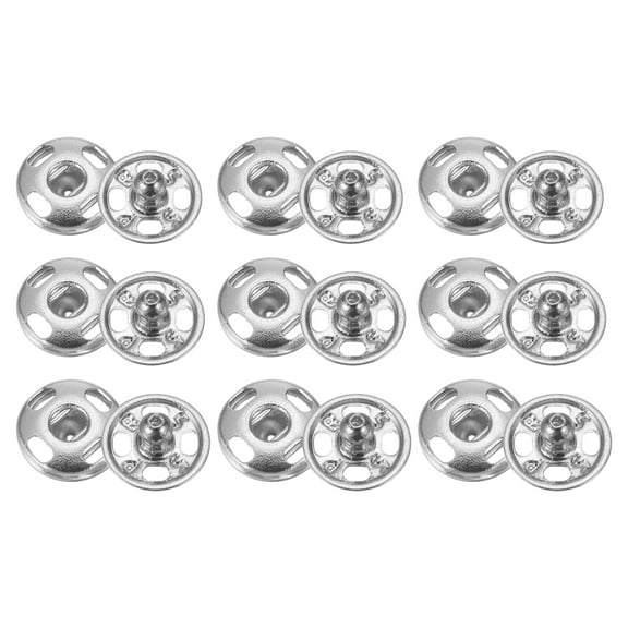 Uxcell 72 Set Sew-on Snap Buttons 6/7/8mm Metal Snap Fastener Buttons, White