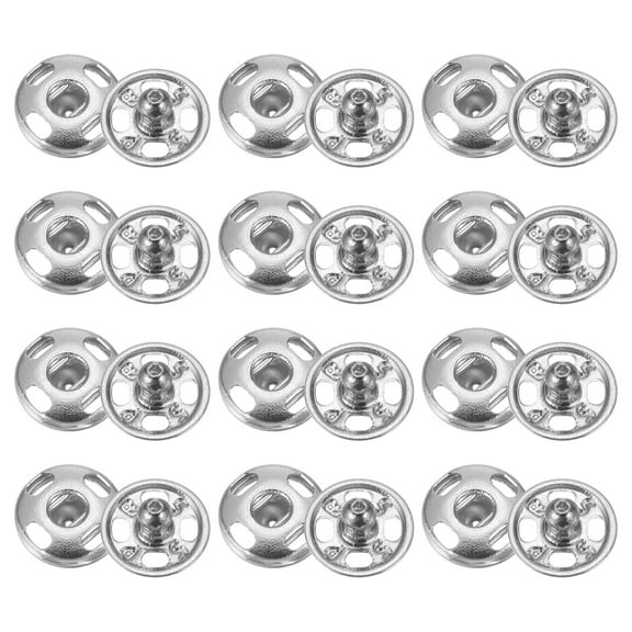 Uxcell 72 Set Sew-on Snap Buttons 7mm Metal Snap Fastener Buttons, White