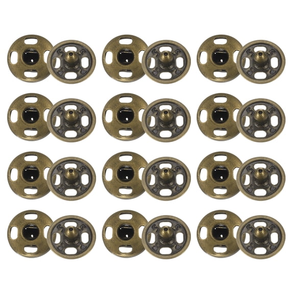 Uxcell 72 Set Sew-on Snap Buttons 8mm Metal Snap Fastener Buttons, Bronze
