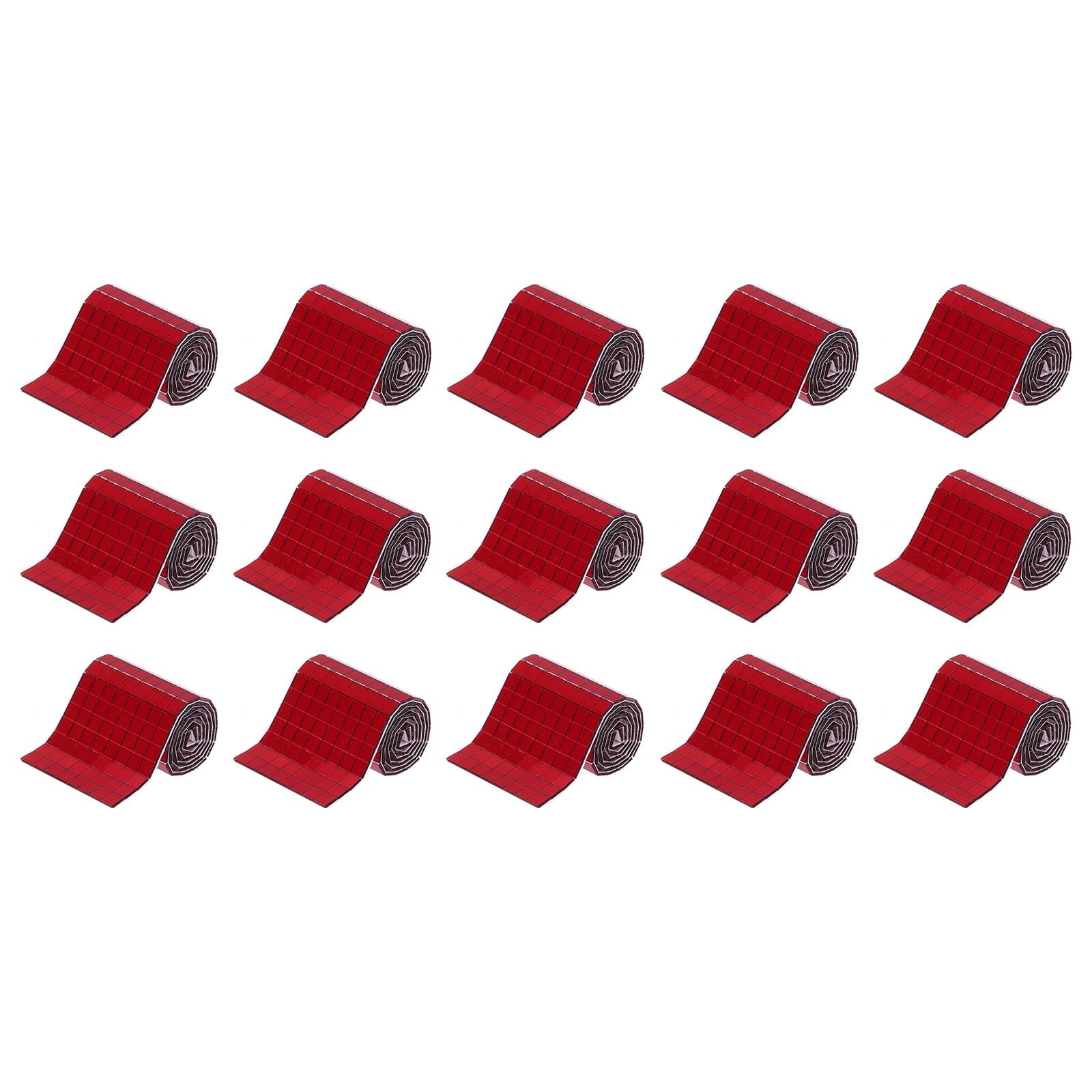 Uxcell 7200 PCS Glass Mirrors Disco Ball Tiles Self-Adhesive Wine Red Mirror Mosaic Tiles 5 x 5mm, 15 Sheet