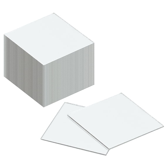 Uxcell 72Pack 2 x 2 Inch Mosaic Mirror Tiles, Large Silver Self-Adhesive Glass Stickers